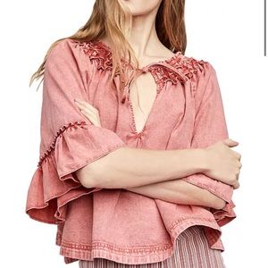 Free people ainsley denim top